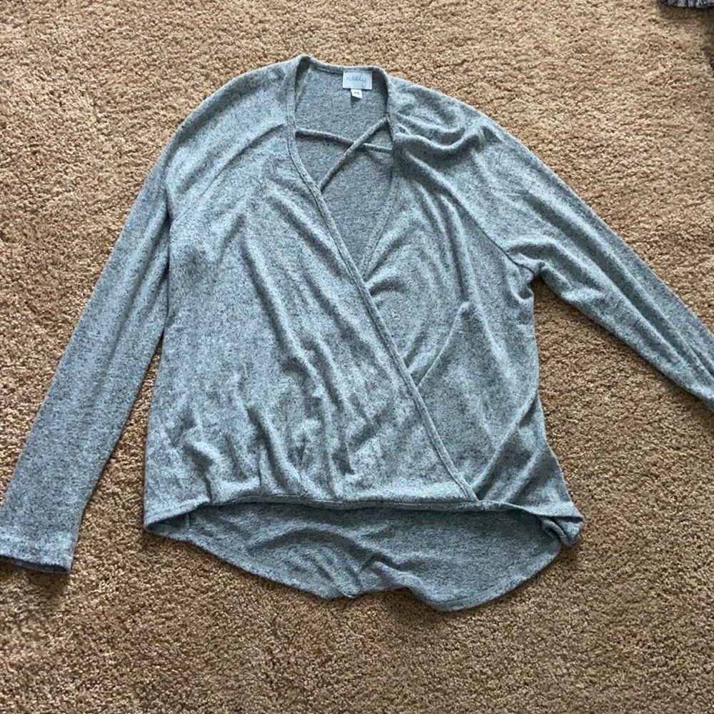 Grey Long-Sleeved Cross Shirt